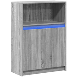 Buffet bahut commode armoire meuble de rangement organisateur cuisine salle de séjour salon avec led sonoma 72 x 34 x 100 cm bois d'ingénierie gris