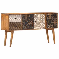 Buffet bahut commode armoire meuble de rangement organisateur cuisine salle de sejour salon avec motif imprime 130 x 30