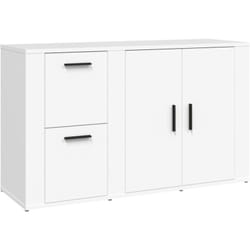 Buffet bahut commode armoire meuble de rangement organisateur cuisine salle de séjour salon 100 x 33 x 59,5 cm bois d'ingénierie blanc
