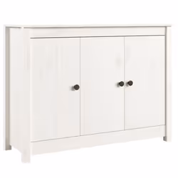 Buffet - MARQUE - Modèle - Bois massif - 100 x 35 x 74 cm - Blanc - Armoire de rangement