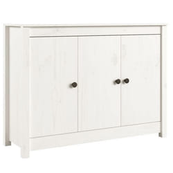 Buffet - MARQUE - Modèle - Bois massif - 100 x 35 x 74 cm - Blanc - Armoire de rangement