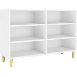 Buffet bahut commode armoire meuble de rangement organisateur cuisine salle de séjour salon 103,5 x 35 x 70 cm bois d'ingénierie blanc