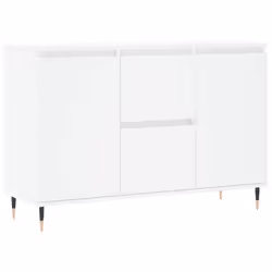 Buffet - Inge - Meuble de rangement - Bois dingénierie - 104 x 35 x 70 cm - Blanc