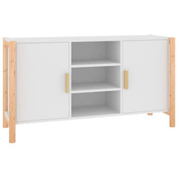 Buffet - Bois dingénierie - 107 x 38 x 60 cm - Blanc - Meuble de rangement - Cuisine