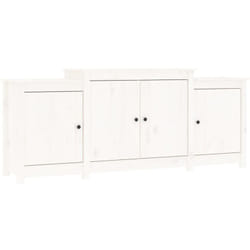 Buffet bahut commode armoire meuble de rangement organisateur cuisine salle de séjour salon 164 x 37 x 68 cm bois massif de pin blanc