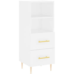 Buffet bahut commode armoire meuble de rangement organisateur cuisine salle de séjour salon 34,5 x 34 x 90 cm bois d'ingénierie blanc