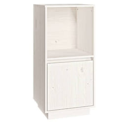 Buffet - Bois Massif - 38 x 35 x 80 cm - Blanc - Meuble de Rangement - Style Moderne