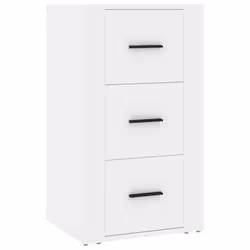 Buffet - Bois dingénierie - 3 tiroirs - 40 x 33 x 70 cm - Blanc - Meuble de cuisine
