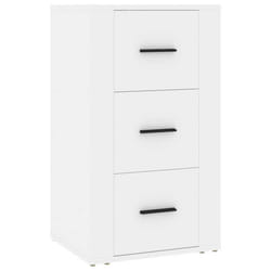 Buffet - Bois dingénierie - 3 tiroirs - 40 x 33 x 70 cm - Blanc - Meuble de cuisine