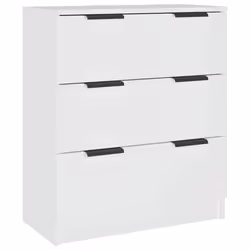 Buffet - Ingen - 60x30x70 cm - Bois dingénierie - 3 tiroirs - Blanc