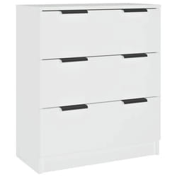 Buffet - Ingen - 60x30x70 cm - Bois dingénierie - 3 tiroirs - Blanc