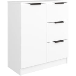 Buffet bahut commode armoire meuble de rangement organisateur cuisine salle de séjour salon 60 x 30 x 70 cm bois d'ingénierie blanc