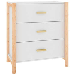 Buffet bahut - Bois dingénierie - 62 x 38 x 70 cm - Blanc - Meuble de rangement - Cuisine