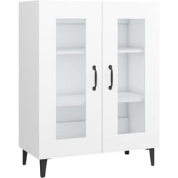 Buffet bahut commode armoire meuble de rangement organisateur cuisine salle de séjour salon 69,5 x 34 x 90 cm bois d'ingénierie blanc
