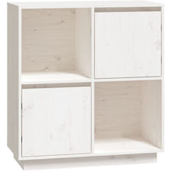 Buffet bahut commode armoire meuble de rangement organisateur cuisine salle de séjour salon 74 x 35 x 80 cm bois massif de pin blanc