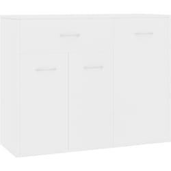 Buffet bahut commode armoire meuble de rangement organisateur cuisine salle de séjour salon 88 x 30 x 70 cm bois d'ingénierie blanc