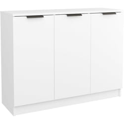 Buffet bahut commode armoire meuble de rangement organisateur cuisine salle de séjour salon 90,5 x 30 x 70 cm bois d'ingénierie blanc