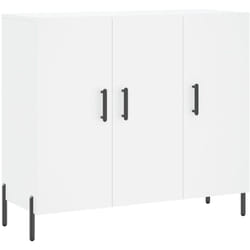 Buffet bahut commode armoire meuble de rangement organisateur cuisine salle de séjour salon 90 x 34 x 80 cm bois d'ingénierie blanc