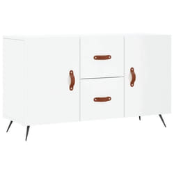 Buffet - Bo - Moderne - Blanc brillant - 100 x 36 x 60 cm - Bois et métal