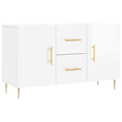 Buffet - Bo - Moderne - Bois dingénierie - Blanc brillant - 100 x 36 x 60 cm