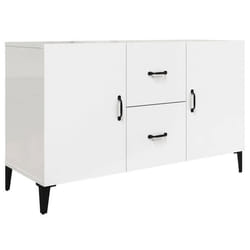 Buffet - Non spécifié - 100 x 36 x 60 cm - Bois dingénierie - 2 portes - 2 tiroirs - Blanc brillant