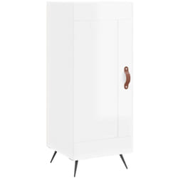 Buffet bahut commode armoire meuble de rangement organisateur cuisine salle de séjour salon brillant 34,5 x 34 x 90 cm bois d'ingénierie blanc