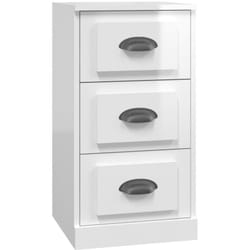 Buffet bahut commode armoire meuble de rangement organisateur cuisine salle de séjour salon brillant 36 x 35,5 x 67,5 cm bois d'ingénierie blanc