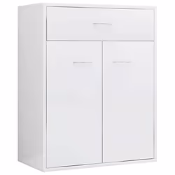 Buffet bahut commode - Non spécifié - 60 x 30 x 75 cm - 2 portes - 1 tiroir - Blanc brillant