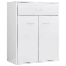 Buffet bahut commode - Non spécifié - 60 x 30 x 75 cm - 2 portes - 1 tiroir - Blanc brillant