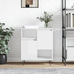 Buffet - Non spécifié - 60 x 35 x 70 cm - Bois dingénierie - Blanc brillant - Meuble de rangement