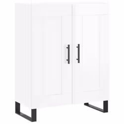 Buffet bahut commode - Non spécifié - 695 x 34 x 90 cm - Bois dingénierie - Blanc brillant - Intemporel