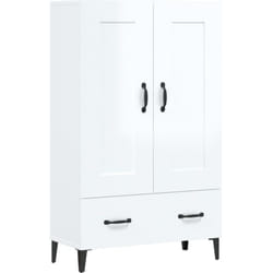 Buffet bahut commode armoire meuble de rangement organisateur cuisine salle de séjour salon brillant 70 x 31 x 115 cm bois d'ingénierie blanc