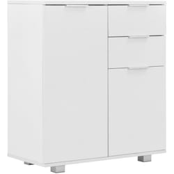 Buffet bahut commode armoire meuble de rangement organisateur cuisine salle de séjour salon brillant 71 x 35 x 80 cm bois d'ingénierie blanc