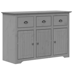 Buffet - HELLOSHOP26 - BODO - Bois de pin massif - 3 tiroirs - 3 portes - Gris