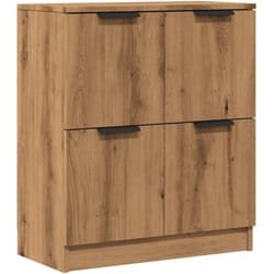 Buffet bahut commode armoire meuble de rangement organisateur cuisine salle de séjour salon artisanal 60 x 30 x 70 cm bois d'ingénierie marron