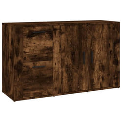 Buffet - IN - Armoire de rangement - Bois dingénierie - 100 x 33 x 595 cm - Chêne fumé