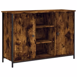 Buffet - Inge - Armoire de rangement - Bois dingénierie - 100 x 35 x 70 cm - Chêne fumé