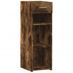 Buffet - Bois dingénierie - 30 x 425 x 93 cm - 1 tiroir - 1 porte - Chêne fumé