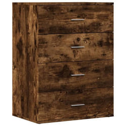 Buffet - Bois dingénierie - 60 x 39 x 80 cm - Chêne fumé - Meuble de rangement - Cuisine