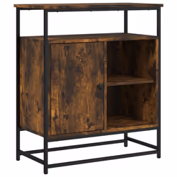 Buffet - HELLOSHOP26 - 69x35x80 cm - Bois dingénierie - Chêne fumé - Pieds réglables