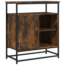 Buffet - HELLOSHOP26 - 69x35x80 cm - Bois dingénierie - Chêne fumé - Pieds réglables