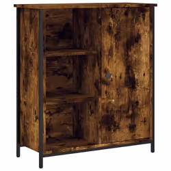 Buffet - Bois dingénierie - 70 x 30 x 80 cm - Chêne fumé - Meuble de rangement - Style classique