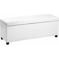 Banquette coffre avec espace de rangement synthétique blanc 119x38x45cm 030001628