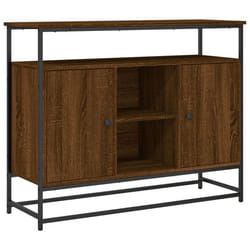 Buffet - Bois dingénierie - 100 x 35 x 80 cm - Marron - Pieds réglables - Style classique