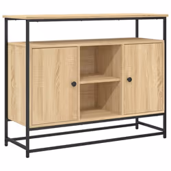 Buffet - Sonoma - 100 x 35 x 80 cm - Bois dingénierie - Pieds réglables - Espace de rangement ample