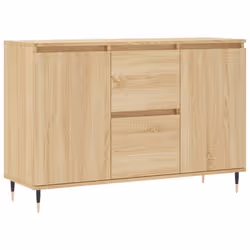 Buffet - Sonoma - 104 x 35 x 70 cm - Bois dingénierie - Pieds en fer - Rangement organisé