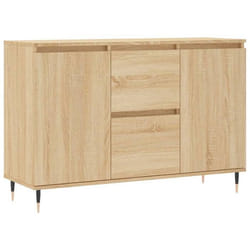 Buffet - Sonoma - 104 x 35 x 70 cm - Bois dingénierie - Pieds en fer - Rangement organisé
