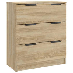 Buffet - SONOMA - 60 x 30 x 70 cm - 3 tiroirs - Bois dingénierie - Style classique