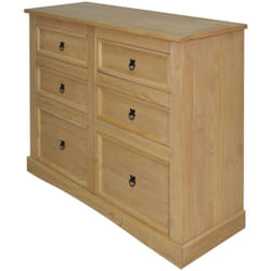 Buffet bahut commode armoire meuble de rangement organisateur cuisine salle de séjour salon Gamme Corona Pin me x icain 110 x 43 x 81 cm marron