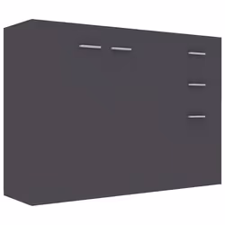 Buffet bahut commode - Inge - 105 x 30 x 75 cm - 3 portes - 2 tiroirs - Bois dingénierie
